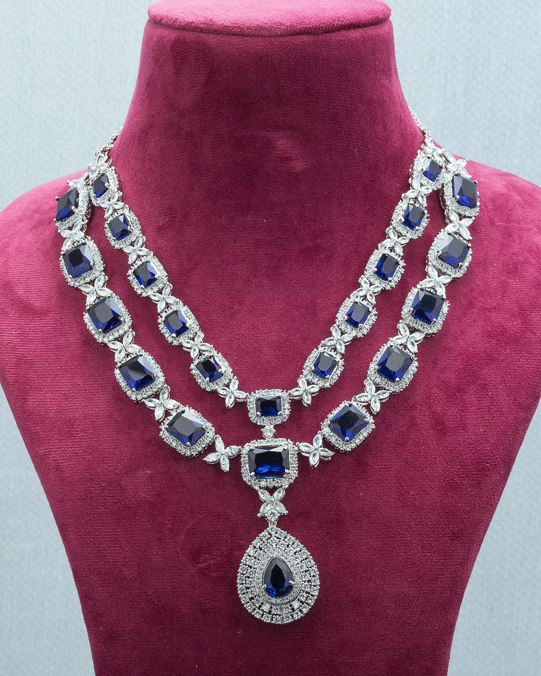 2 Layer AD Necklace With Matching Earrings