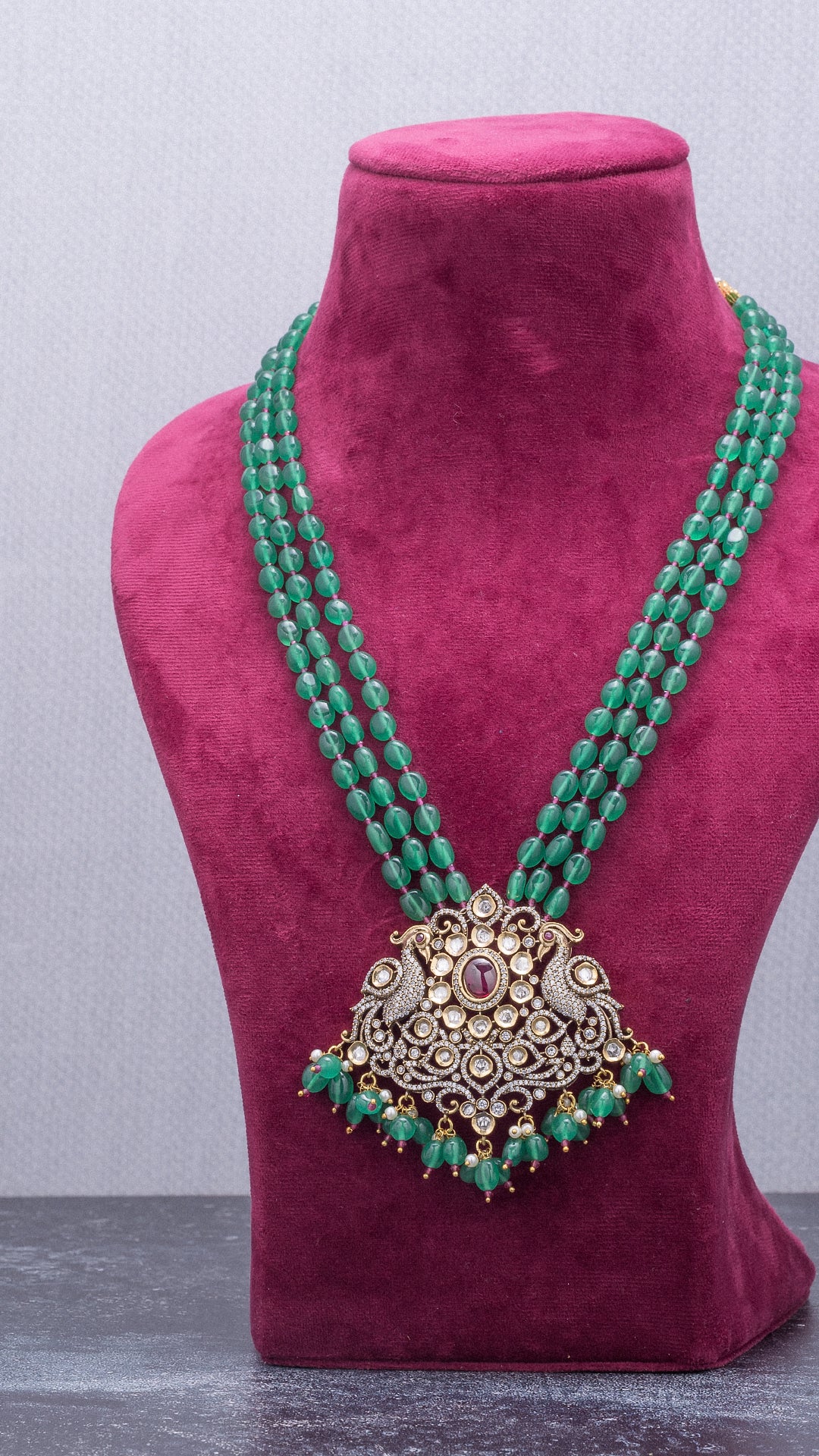 Long Irani Pendant With Matching Earrings