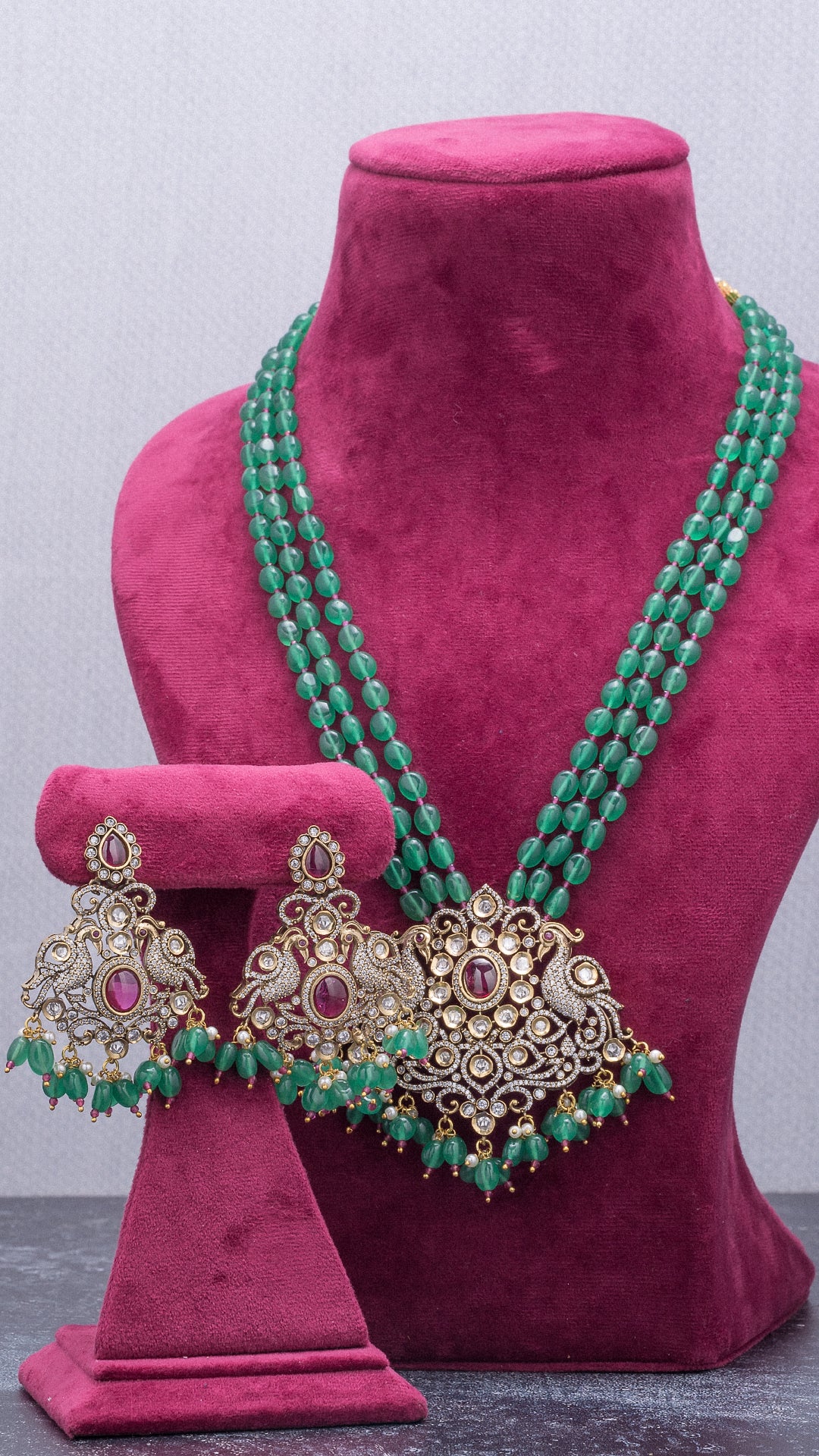 Long Irani Pendant With Matching Earrings