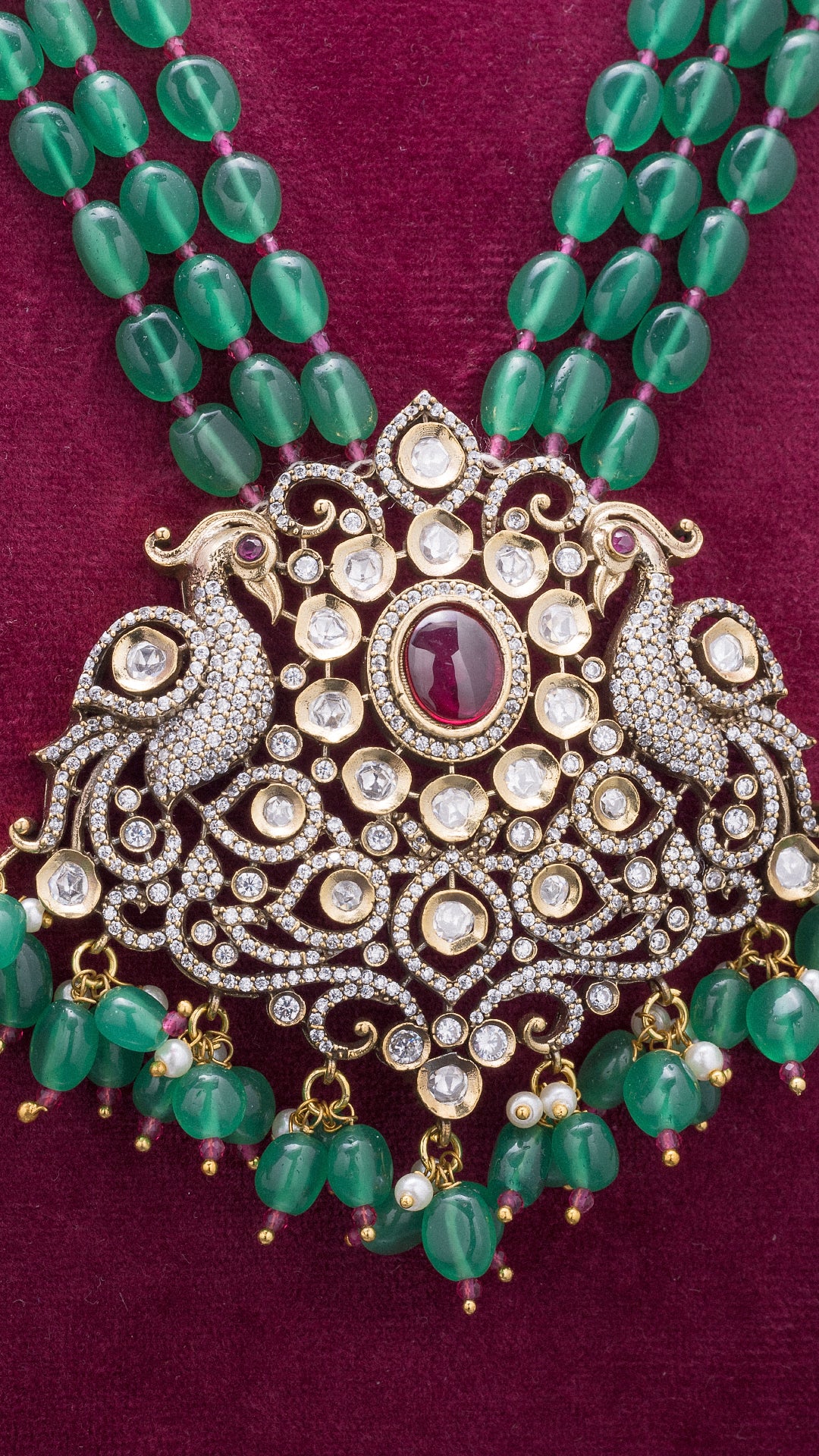 Long Irani Pendant With Matching Earrings